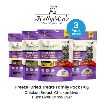 Kelly & Co's Family Pack Freeze-Dried Treats 170g (3 Pack Bundle)